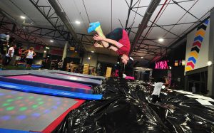Photo of a man flipping into the BigBag