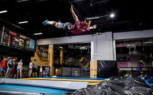 Photo of a staff member in the air using Big Bag