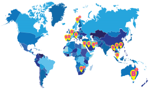 Photo of a BOUNCE world map
